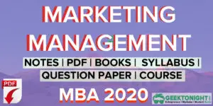 Read more about the article Marketing Management Notes | PDF,  Syllabus | MBA [2021]